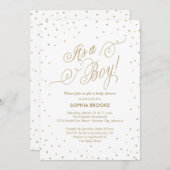 男の子が白い赤ファンシーちゃんシャワーを星にする 招待状 (正面/裏面)