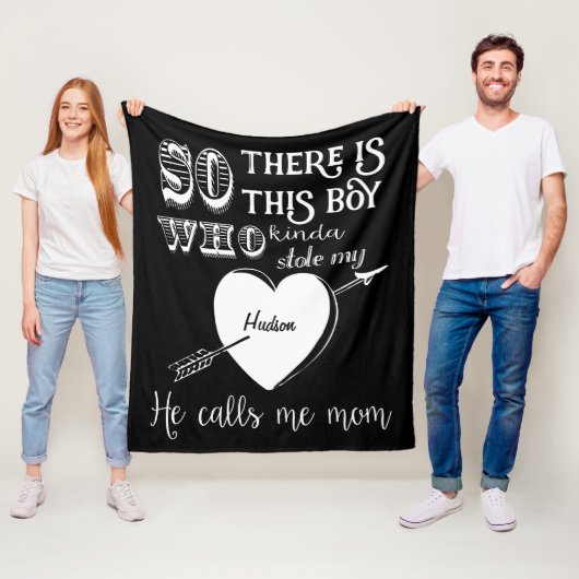 男の子が私のハートを盗んだ彼はママをブラックと呼ぶ フリースブランケット (インサイチュ)