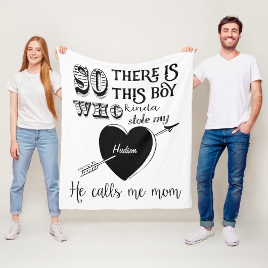 男の子が私をママと呼ぶハートを盗んだ フリースブランケット (インサイチュ)