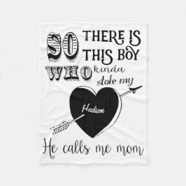男の子が私をママと呼ぶハートを盗んだ フリースブランケット