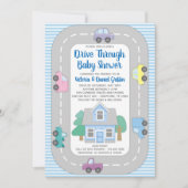 男の子が赤ん坊のシャワーを浴びる 招待状 (正面)