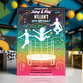 男の子たちクールトランポリン公園13歳の誕生日を開始 招待状