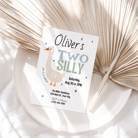 男の子たち間抜けガチョウ夏の子たち2nd誕生日 招待状