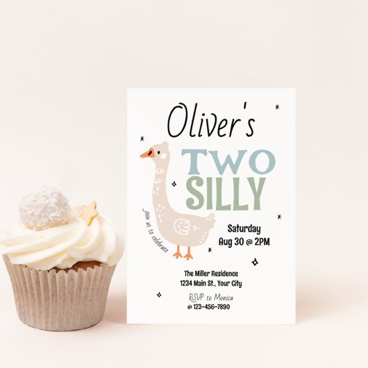 男の子たち間抜けガチョウ夏の子たち2nd誕生日 招待状