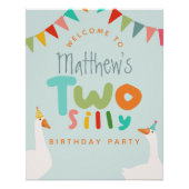 男の子たち間抜け2 Goose 2ndバースデーウェルカムサイン ポスター (正面)