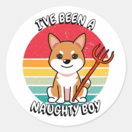 男の子だっいけなた – オレンジ色の犬 ラウンドシール