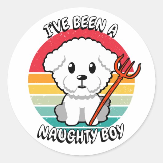 男の子だったいけな – 毛皮の犬 ラウンドシール (正面)