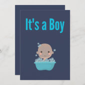 男の子だよ - バブルバス 招待状 (正面/裏面)