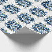 男の子だ!おしゃれ&牡丹ベビーシャワーのお願い ラッピングペーパー (角)