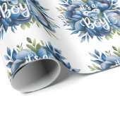 男の子だ!おしゃれ&牡丹ベビーシャワーのお願い ラッピングペーパー (ロールコーナー)