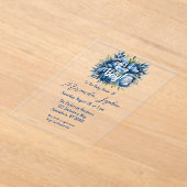 男の子だ!おしゃれ&牡丹ベビーシャワー アクリル招待状 (レイダウン)