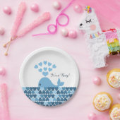 男の子だ！かわいいクジラ ペーパープレート (パーティー)