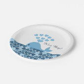 男の子だ！かわいいクジラ ペーパープレート (アングル)