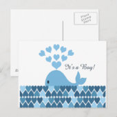 男の子だ!かわいいクジラ ポストカード (正面/裏面)