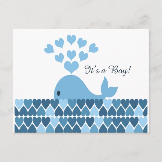 男の子だ!かわいいクジラ ポストカード (正面)
