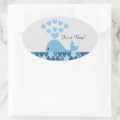 男の子だ！かわいいクジラ 楕円形シール (バッグ)