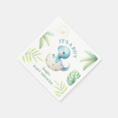 男の子だ!かわいい恐竜の赤ちゃんシャワー スタンダードカクテルナプキン (角)