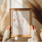 男の子だ!かわいい茶色のギンガムノートへようこそ ポスター