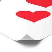 男の子だ! – かわいい赤いハートカスタムの赤ちゃんシャワー ポスター (角)