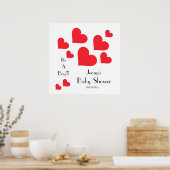 男の子だ! – かわいい赤いハートカスタムの赤ちゃんシャワー ポスター (キッチン)