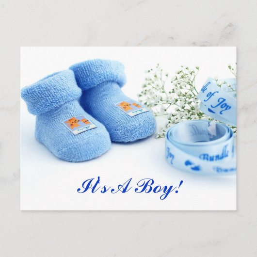 男の子だ！アナウンスカード 案内ポストカード (正面)