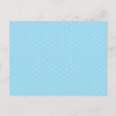 男の子だ!アヒル&ブルーフローラリースベビーシャワー インビテーションポストカード (裏面)