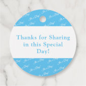 男の子だ！カスタマイズ可能な赤ちゃんシャワー フェイバータグ (裏面)