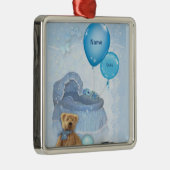 男の子だ！（カスタマイズ可能） メタルオーナメント (右)