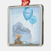 男の子だ！（カスタマイズ可能） メタルオーナメント (左)