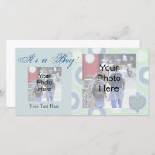 男の子だ！カスタム写真誕生の告知カード 案内状 (正面/裏面)