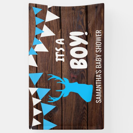 男の子だ！カスタム素朴ロッカベイビーシャワー 横断幕 (縦)
