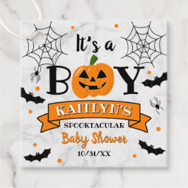 「男の子だ」カボチャのハロウィンベイビーシャワー フェイバータグ