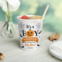 「男の子だ」カボチャのハロウィンベイビーシャワー 紙コップ