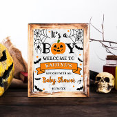 「男の子だ」カボチャのハロウィーンの赤ちゃんシャワーへようこそ ポスター
