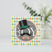 男の子だ!カラフルアーガイル 招待状 (スタンド正面)