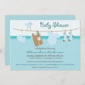 男の子だ!クロステラインベビーシャワー招待状 招待状 (正面/裏面)