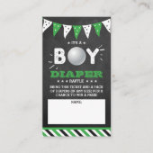 男の子だ！ゴルフの共同ベビーシャワーおむつラッフル エンクロージャーカード (正面)