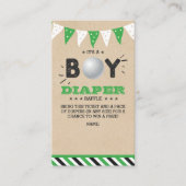 男の子だ！ゴルフの共同ベビーシャワーおむつラッフル エンクロージャーカード (正面)