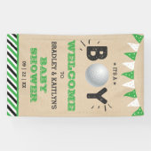 男の子だ!ゴルフをテーマにしたベビーシャワーへようこそ 横断幕 (横)