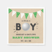 男の子だ！ゴルフをテーマにした共同ベビーシャワー スタンダードカクテルナプキン (正面)