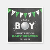 男の子だ！ゴルフをテーマにした共同ベビーシャワー スタンダードカクテルナプキン (正面)