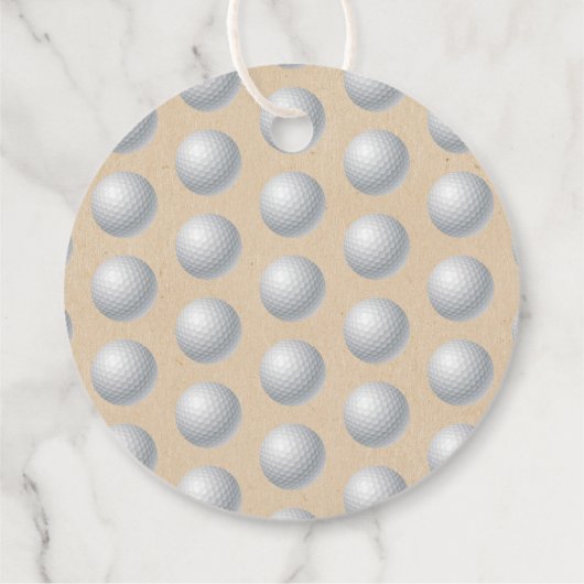 男の子だ！ゴルフをテーマにした共同ベビーシャワー フェイバータグ (裏面)