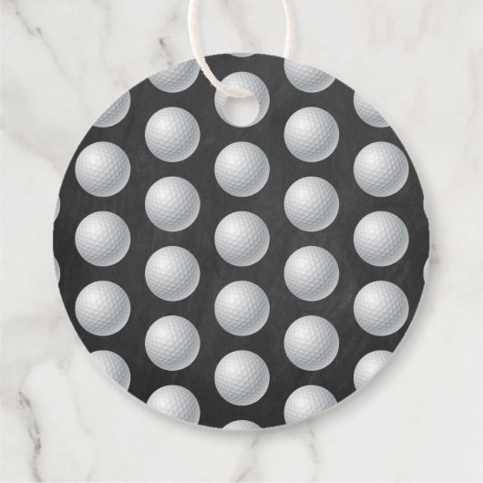 男の子だ！ゴルフをテーマにした共同ベビーシャワー フェイバータグ (裏面)