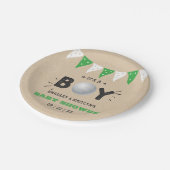 男の子だ！ゴルフをテーマにした共同ベビーシャワー ペーパープレート (アングル)