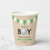 男の子だ！ゴルフをテーマにした共同ベビーシャワー 紙コップ (正面)