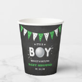 男の子だ！ゴルフをテーマにした共同ベビーシャワー 紙コップ (正面)