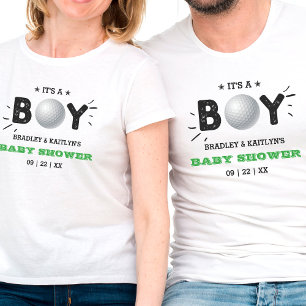 男の子だ！ゴルフをテーマにした共同ベビーシャワー Tシャツ
