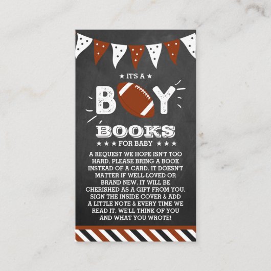 男の子だ！サッカーの赤ちゃんシャワーブックリクエスト エンクロージャーカード (正面)