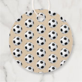 男の子だ！サッカーをテーマにした共同ベビーシャワー フェイバータグ (裏面)