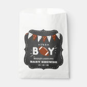 男の子だ！サッカーをテーマにした共同ベビーシャワー フェイバーバッグ (正面)